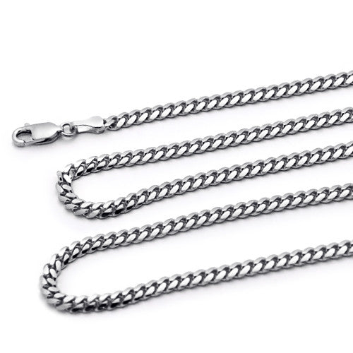 3MM to 6MM Solid 925 Sterling Silver Men's Cuban Chain Necklace