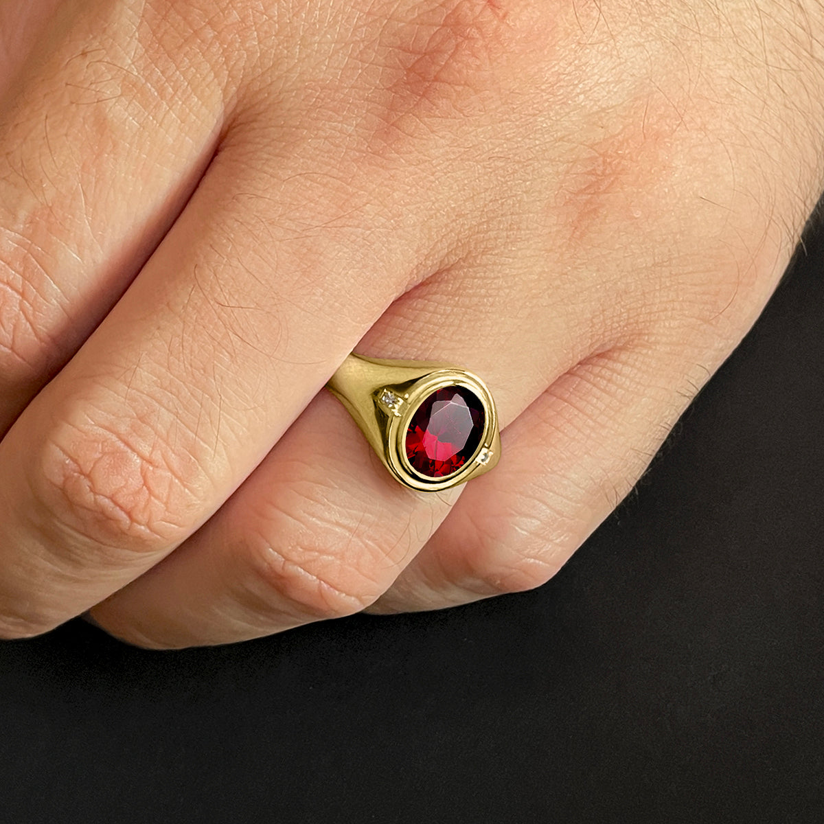 Ruby gold mens ring discount