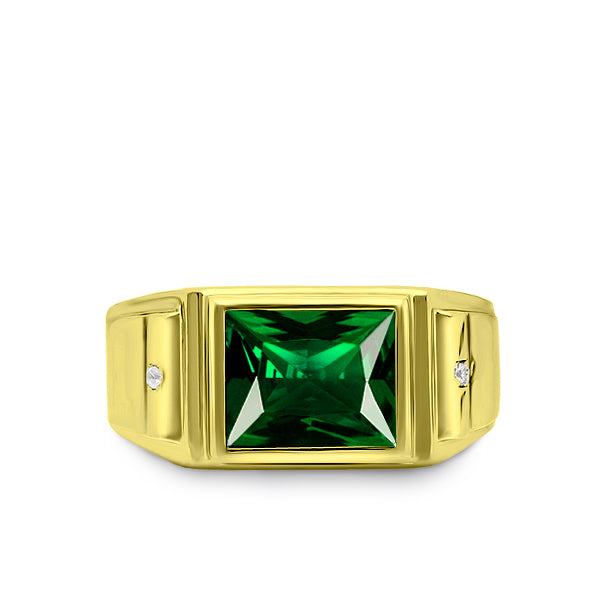 Gold emerald ring on sale design for man