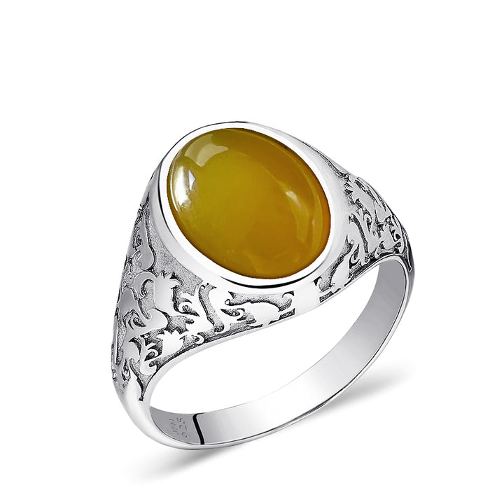 modern ring for man agate