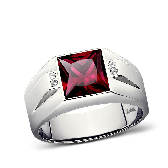 Mens red diamond ring Clearance