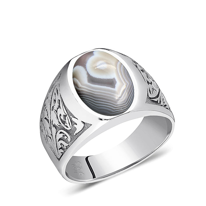 large signet ring solid silver