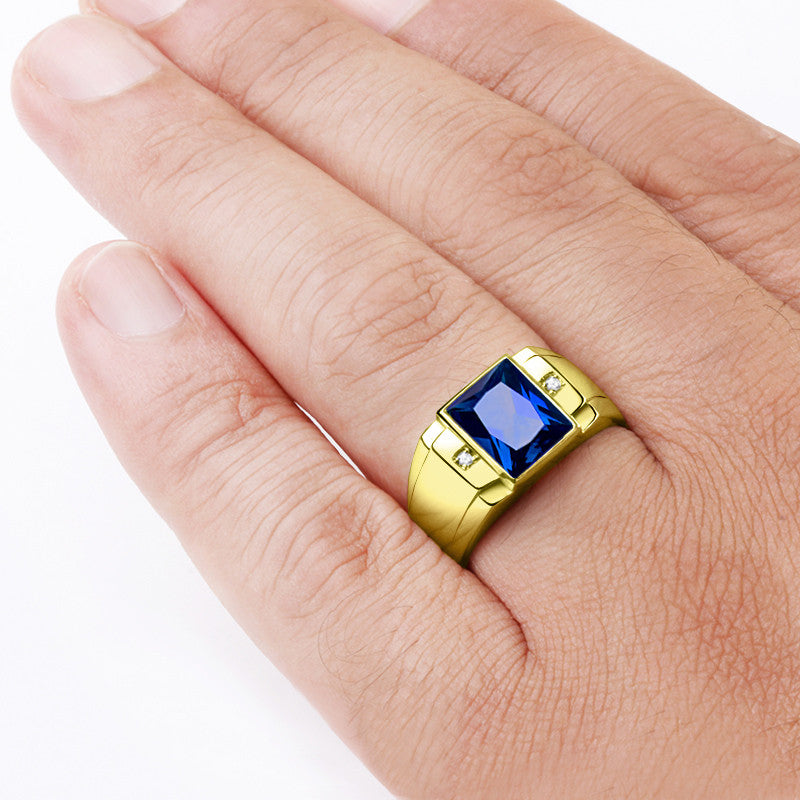 Statement mens sapphire rings on sale