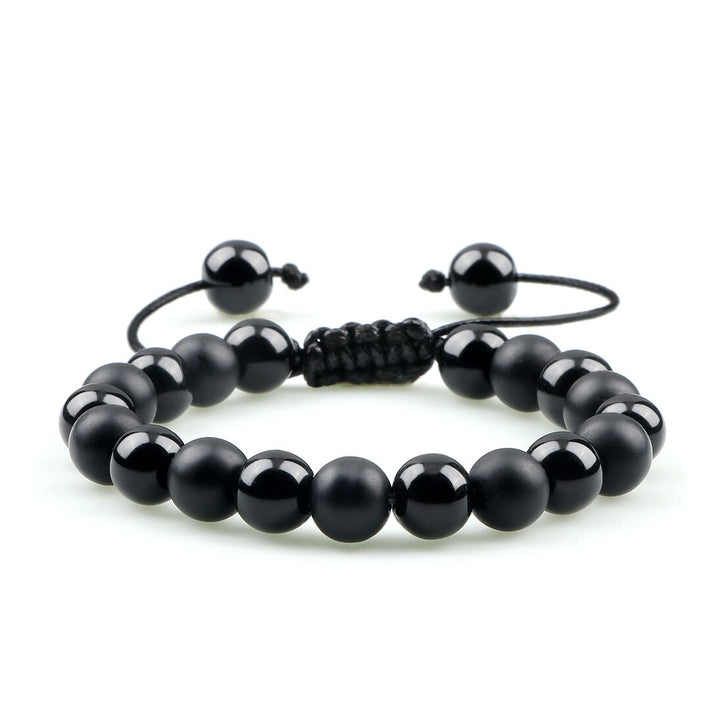 2pcs/set Beaded Men's Bracelet Natural Black Onyx & Tiger Eye | JFM