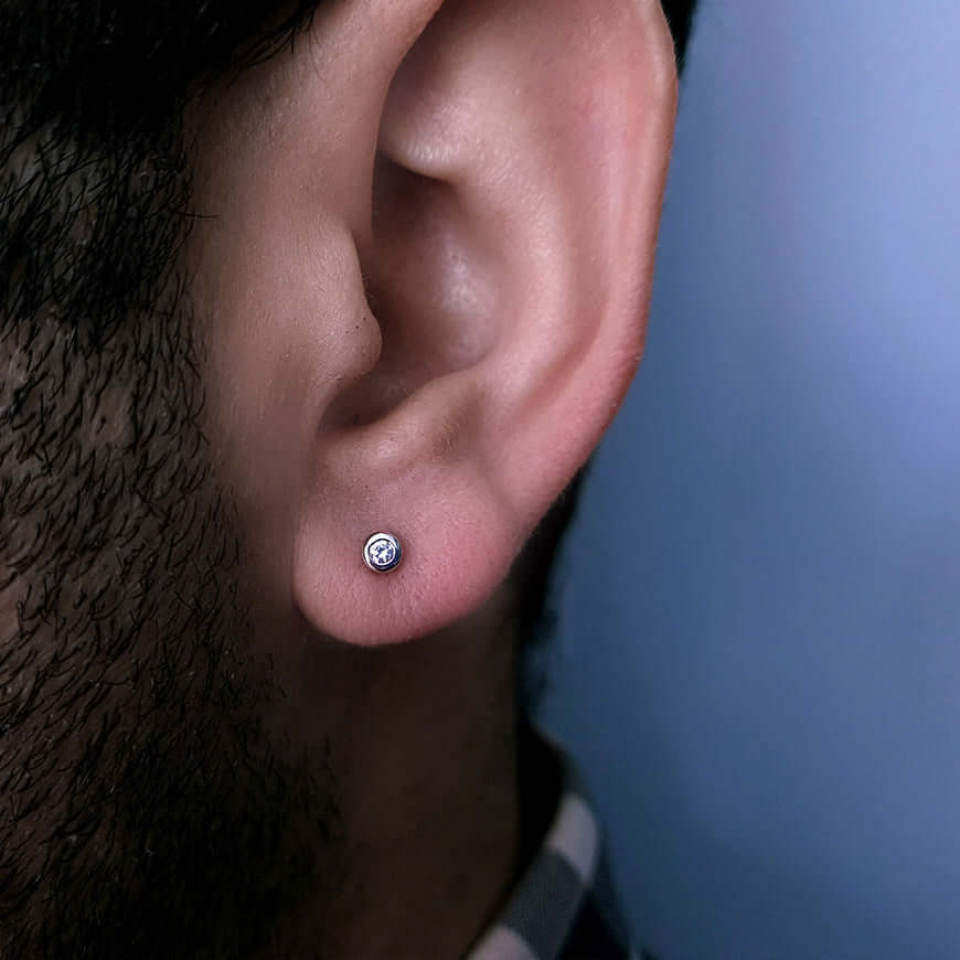 Small diamond studs for men Clearance
