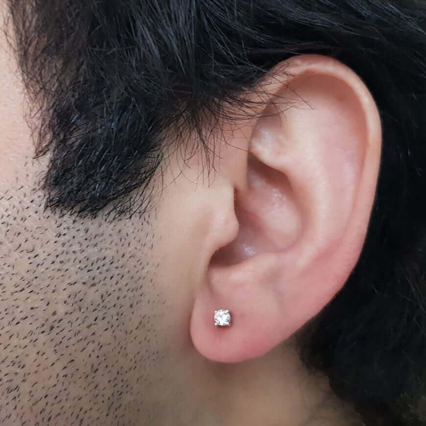Ear Circle Diamond Earrings For Mens Simple Stud Earring For Men