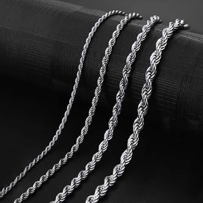 Minimal Silver Rope Chain