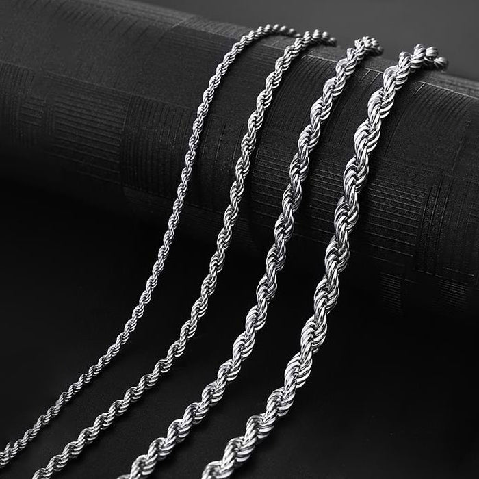 Men's Sterling Silver Spiral Necklace