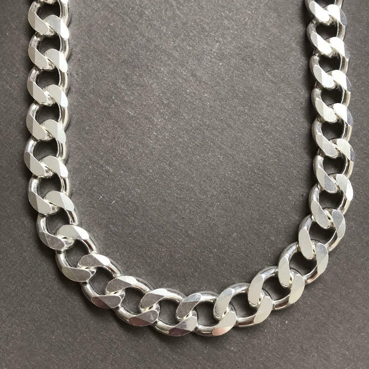 925 Sterling Silver Mens Cuban Tight Curb Link Chain Necklace 14mm 152GR 24 Inch