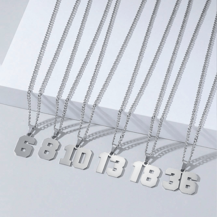 Sport Number Pendant with Chain