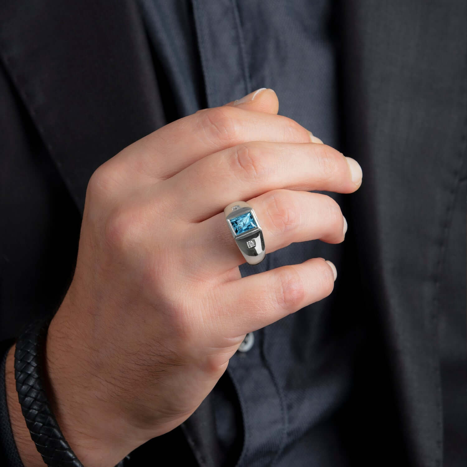 Single stone online ring gents