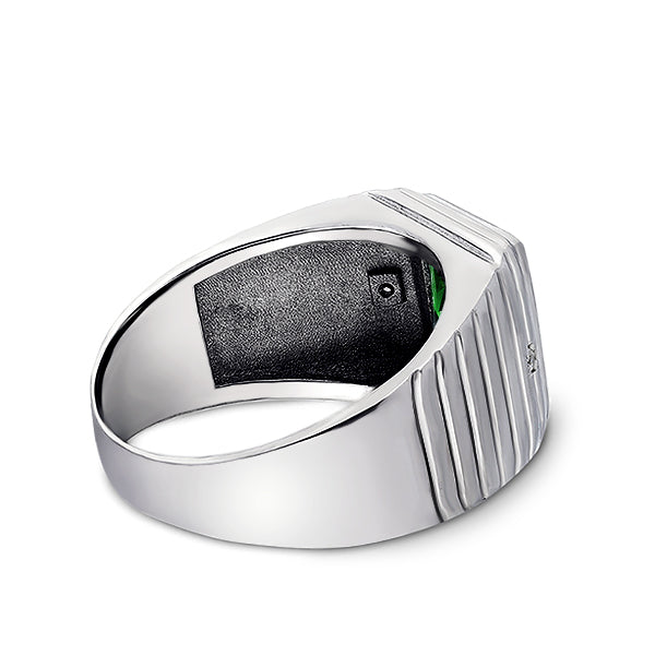 Solid 14K Heavy White Gold Classic Fit Mens Band Ring Wedding Anniversary Gift