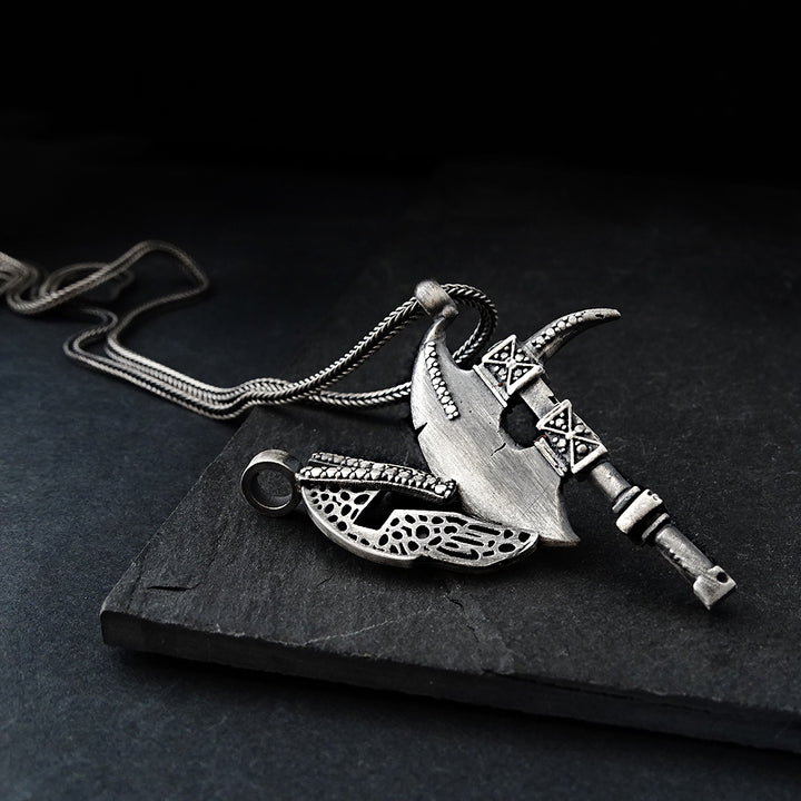 Gift for Him Warrior Axe Necklace