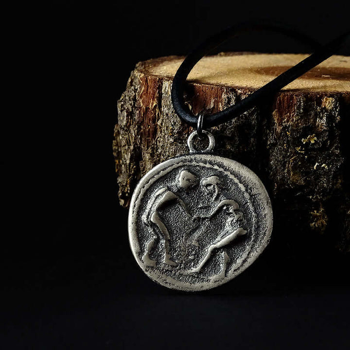 Solid Sterling Silver Pendant for Men Ancient Coin Replica Necklace | JFM