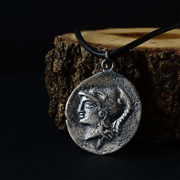 Ancient Coin 925 Silver Men's Medallion Necklace Oxidized 3D Pendant | JFM