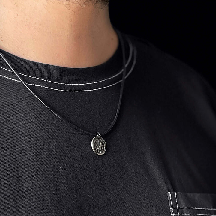 Men's Unique Necklace Antique Silver Coin Mythology Medallion | JFM