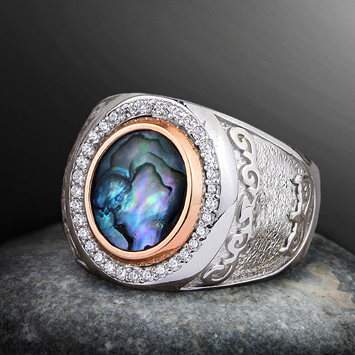 Paua Shell ring for men
