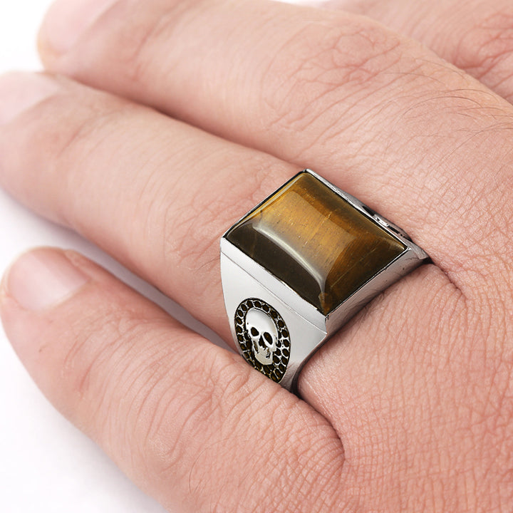 Wide stone band ring