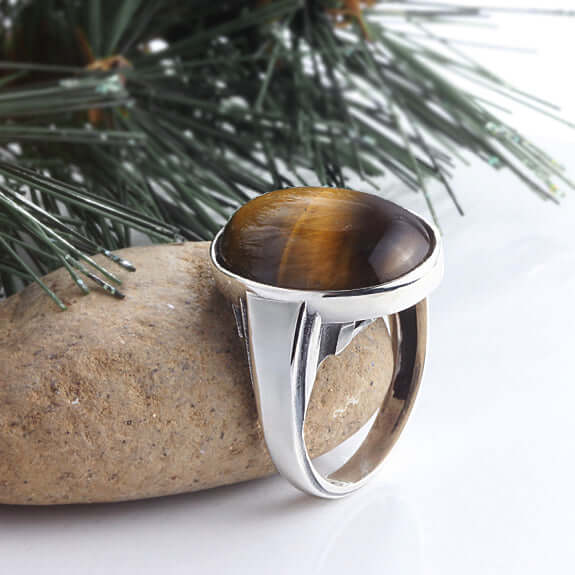 Male Stone Signet Ring in Sterling Silver Art Deco Jewelry