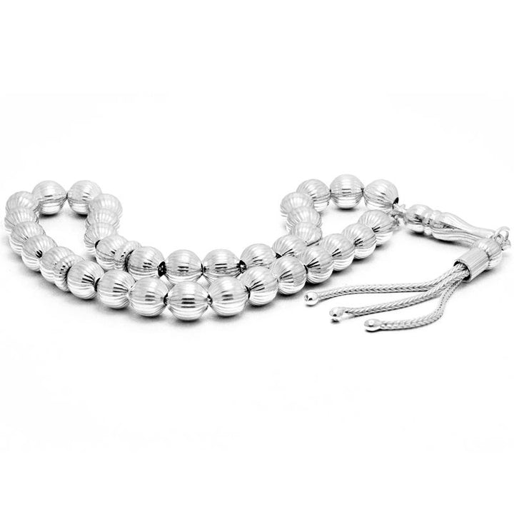 925 SILVER Islamic Prayer Rosary Round Bead Tesbih Muslim Misbaha مسبحة الصلاة
