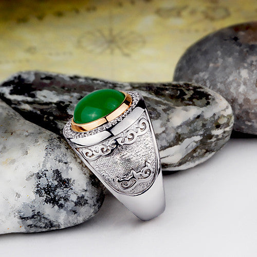 Silver jade ring hotsell