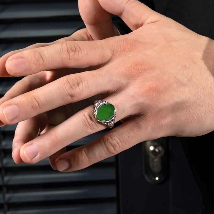 men's green ring