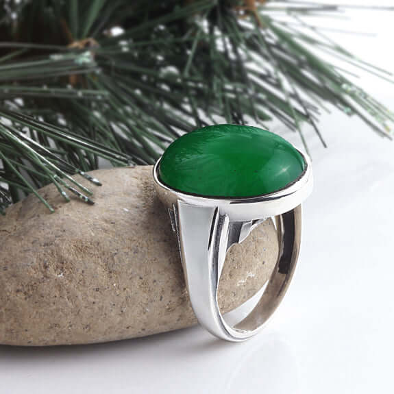 Male Stone Signet Ring in Sterling Silver Art Deco Jewelry