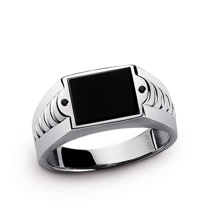 black silver rings for boys