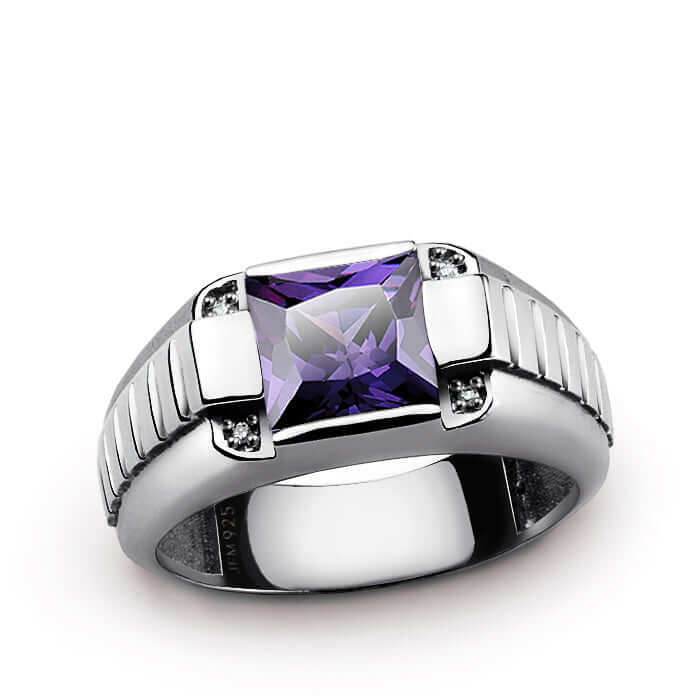 amethyst gemstone signet ring