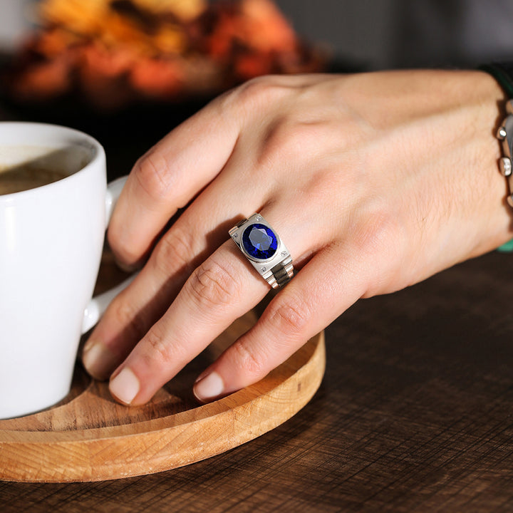 Blue Sapphire Ring for Man