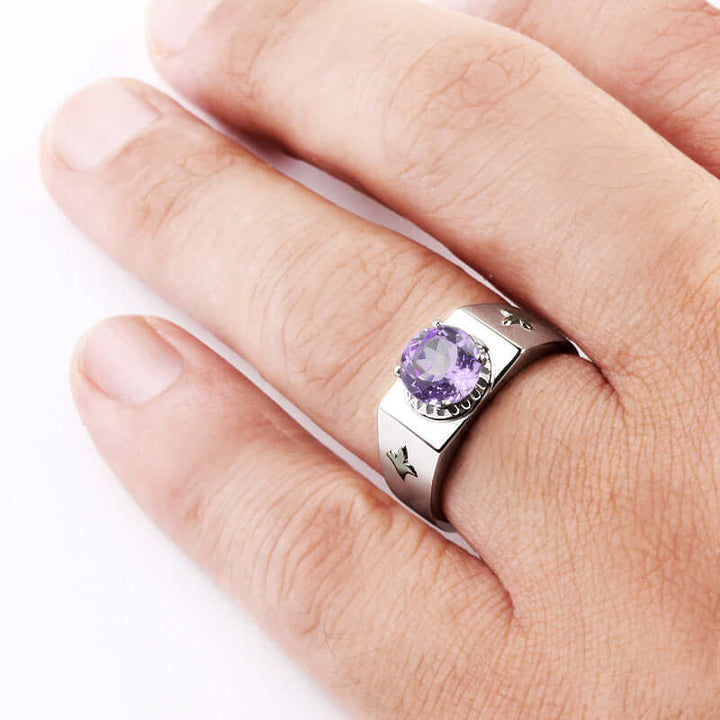 man vintage silver ring