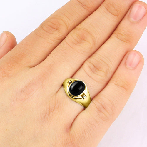 Oval Black Onyx Ring