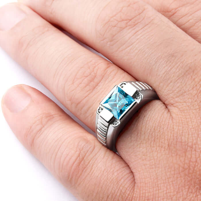 man ring blue stone