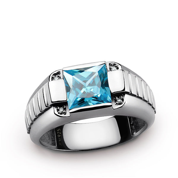 aquamarine men's ring