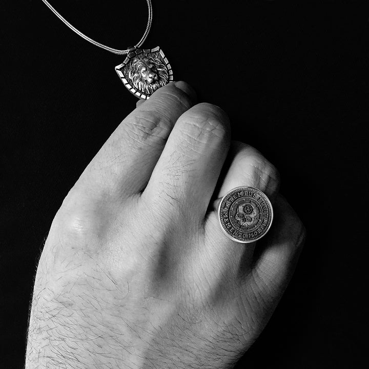 Memento Mori Silver Ring