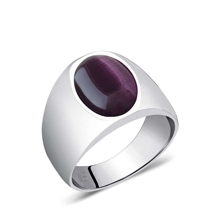 polished silver ring for men