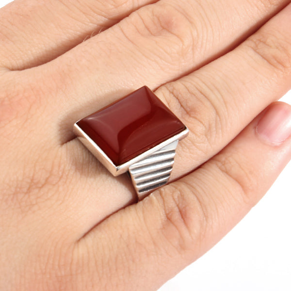 Red Square Shape Big Stone Ring Designs | SHEIN ASIA