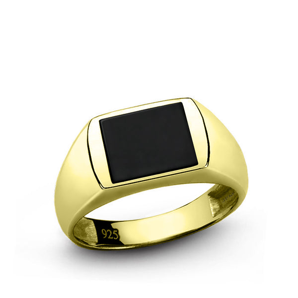 Gold-Plated Men's Silver Ring