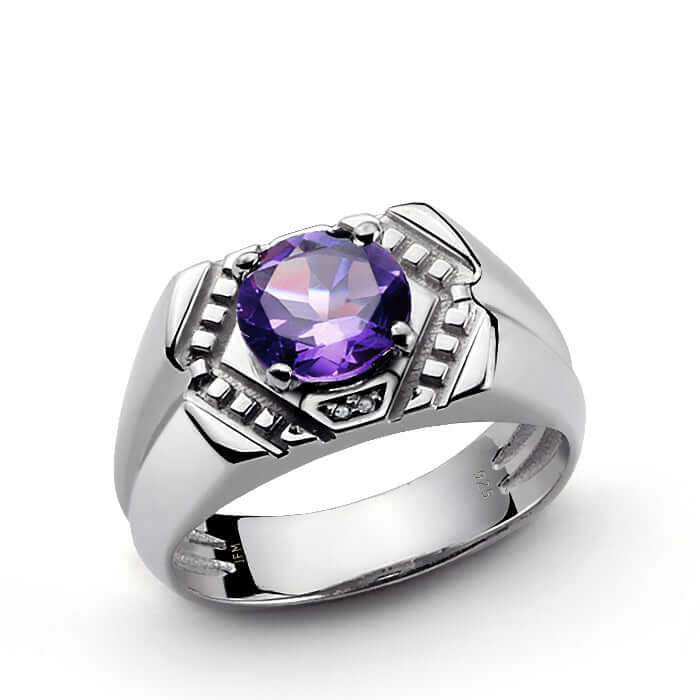 february birthstone mens ring