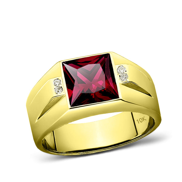 Gold Ring with Red Stone