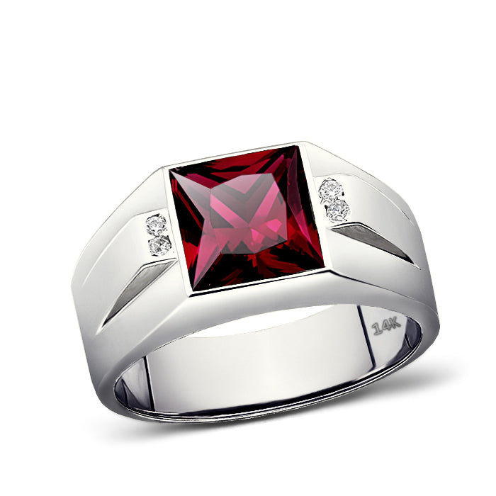 Men's Ring with Red Stone