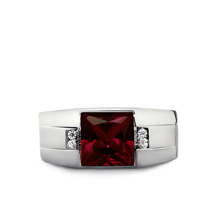 Men's Ring with Red Stone