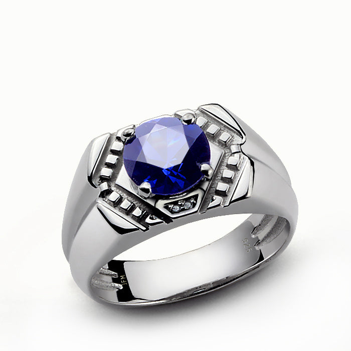 vintage ring with sapphire for men