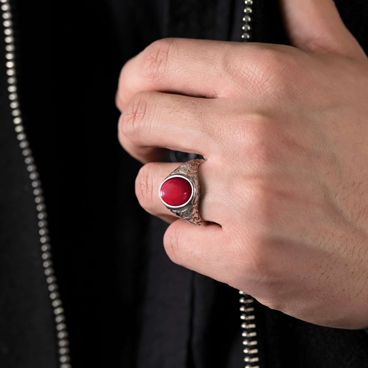 moonga stone ring men's