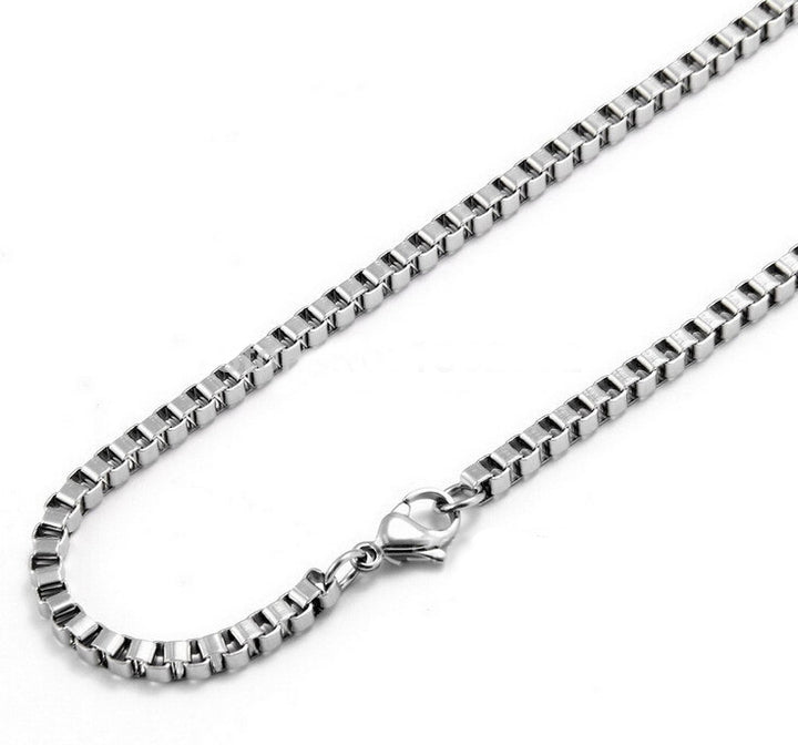 Men Woman's Chain 925 Sterling Silver Byzantine Box Link Bracelet 3mm 21cm