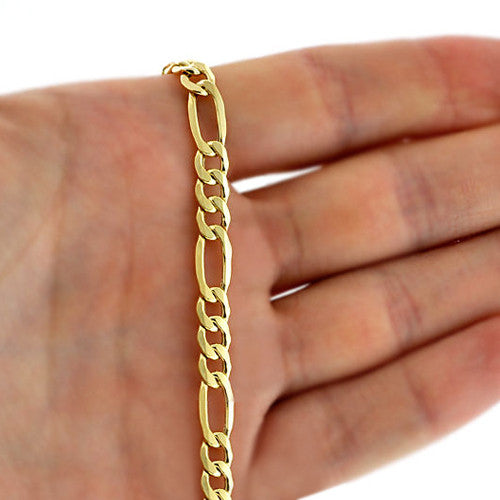 18k Yellow Gold Filled Chain Necklace Sterling Silver Figaro Chain 18" to 24" - J  F  M