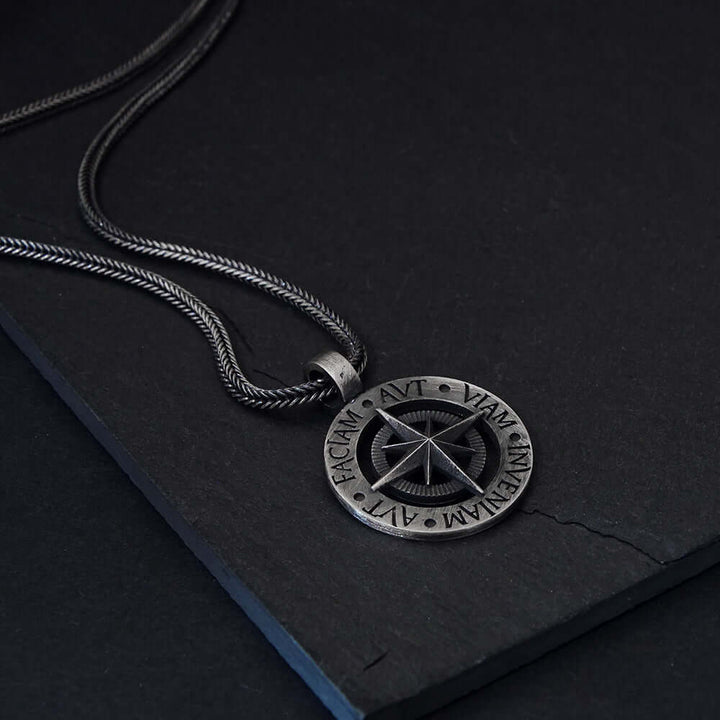 silver coin necklace for men