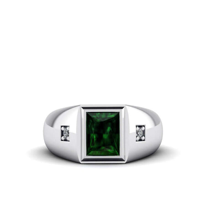 emerald wedding band for man