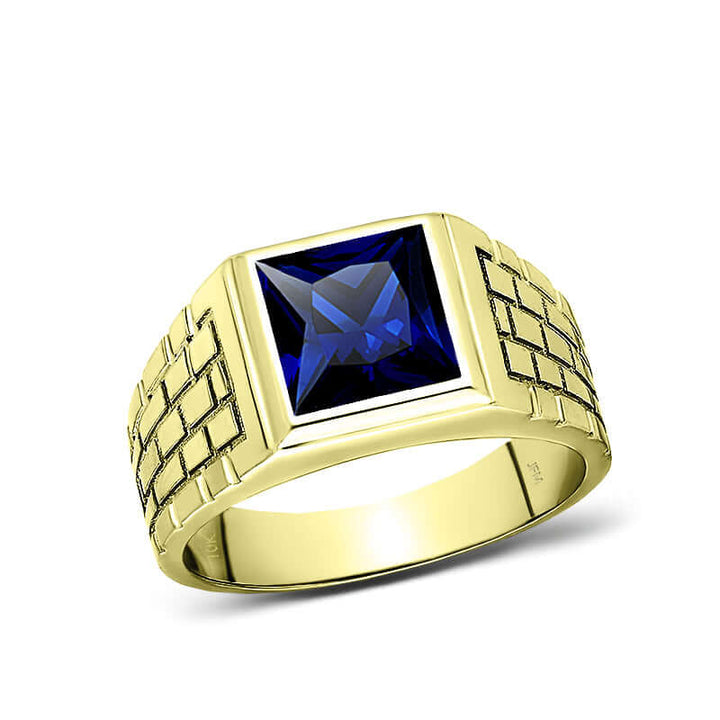 Men's Blue Sapphire Ring 