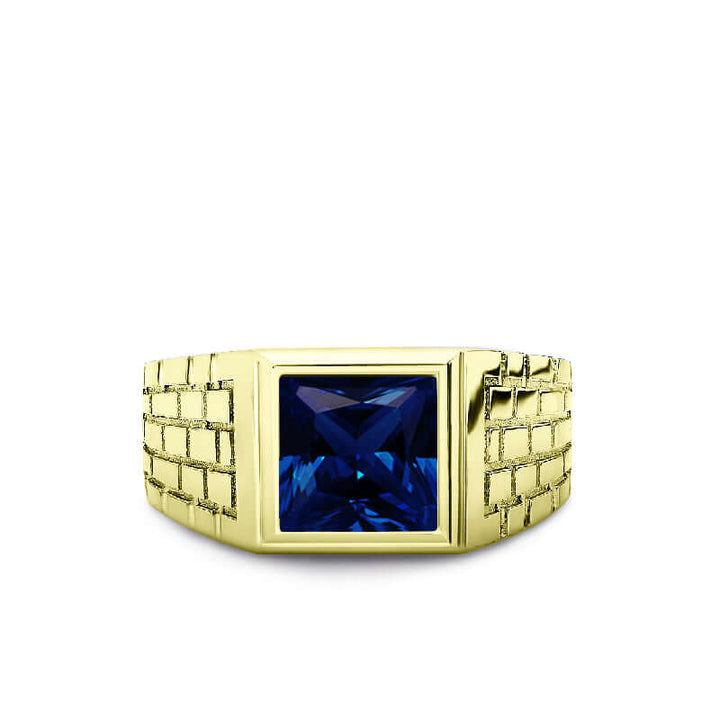 Men's Blue Sapphire Ring 